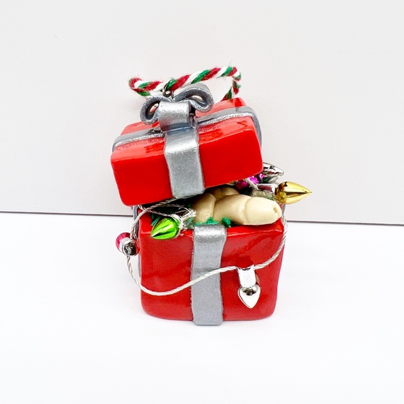 Dick in a Box Christmas Ornament – Funny SNL-Inspired Handmade Clay Ornament - Picture 4 of 16